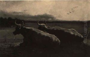 Bulls Resting by Adolphe Vogt