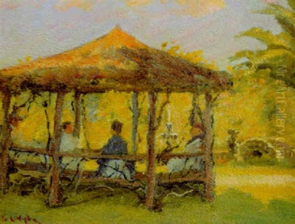 Figures In A Gazebo - view 1