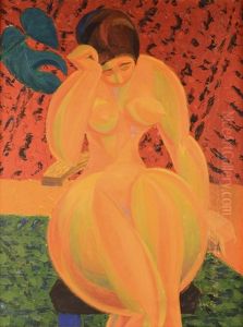 Lost In Thought (woman Nude) by Josef Vohrabel