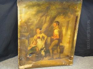 Rustic Family At Well by Henry Perronet Briggs