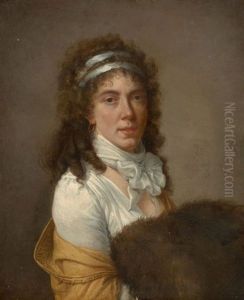 Portrait De Femme Au Manchon De Fourrure by Jean-Louis Voilles