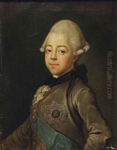 Portrait Of Grand Duke Paul Petrovich Of Russia, The Future Emperor Paul I (1754-1801), Half-length, With The Sash And Star Of The Order Of Saint Andrew