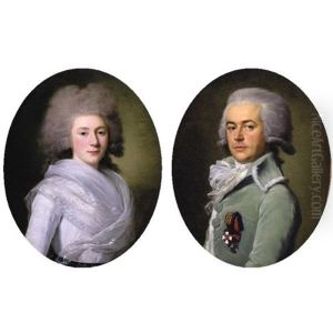 Portrait Of Prince Andrei Andreevich Suvarov, Wearing The Medal Of St. George And The Medal Of St. Vladimir (+ Portrait Of Princess Suvarov; Pair) by Jean-Louis Voilles