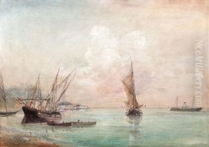 Corabii In Port by Eugen (Cean) Voinescu