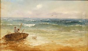 Fisherman At The Sea Shore by Eugen (Cean) Voinescu