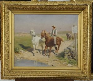 Le Guardian Et Le Cheval Camarguais