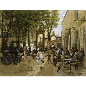 The Terrace Of The Cafe Du Glacier, Place Stanislas, Nancy by Leon Joseph Voirin