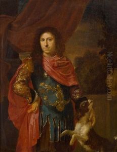 Portrat Eines Edelmannes Mit Einem Hund, Wohl Ludwig Xiii. by Ary de Vois