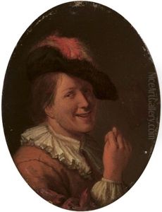 A Man In A Plumed Hat Making An Obscene Gesture