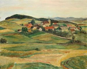 Dorf In Den Bergen (+ Landschaft, Verso) by Frantisek Vojacek