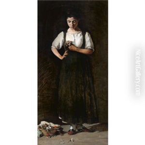 Young Girl With Flowers Young Girl With Flowers