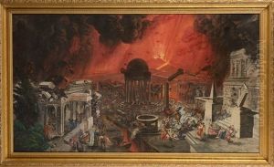 L'eruption Du Vesuve Et La Destruction De Pompei by Pierre Jacques Volaire