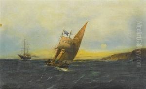 Sailing Off The Coast by Konstantinos Volanakis