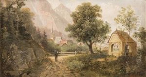 Brixlegg Am Inn Mit Personenstaffage by Raimund Volanek