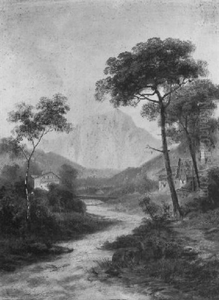 Cottages By A Mountain Stream Outside Berchtesgaden - view 1