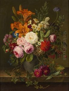 Blumenstillleben by Gottfried Wilhelm Voelcker