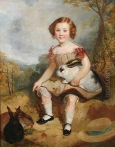 Portrait Of Child With Rabbits