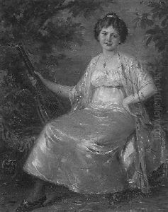 Madchen Mit Mandoline by Robert Voelcker