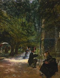 On The Terrace At Haddon Hall by Douglas Volk