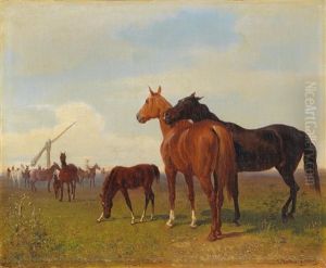 Horses On The Puszta by Emil Volkers
