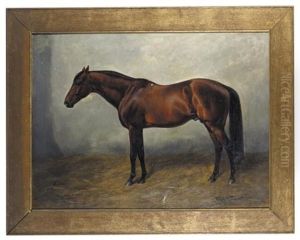 Racehorse In A Stable - Rennpferd Im Stall (+ 2 Others, Similar; 3 Works) by Karl Volkers