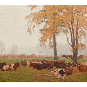 Cows In A Meadow by Edward Charles Volkert