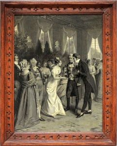 Elegante Festgesellschat Im Einem Ballsaal by Max Volkhart
