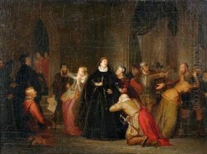 Mary, Queen Of Scots Being Led Away To Her Death by Wilhelm Volkhart
