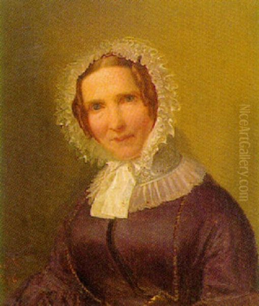 Portrat Einer Alteren Dame Mit Spitzenhaubchen - view 1
