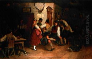 Beim Tanz Im Wirsthaus by Franz Voelkl