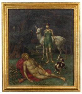Luna Und Endymion Bzw. Endymion Von Diana Belauscht by Arthur Volkmann