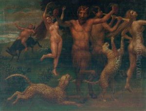 Bacchanal Mit Raubkatzen by Arthur Volkmann