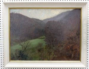 Herbstliches Schwarzwaldtal In Der Dammerung by Hans Richard Von Volkmann