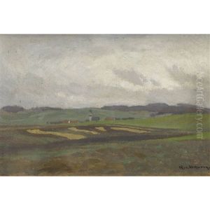 Landschaft Mit Dorf by Hans Richard Von Volkmann