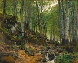 A Brook In The Forest by Efim Efimovich Volkov