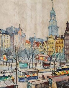 Hamburg-grosneumarkt by Hugo Volkwarth