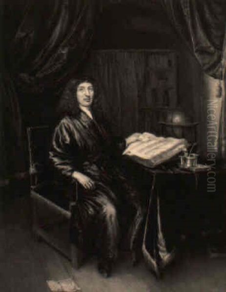 Portrait Of A Gentleman In A Blue Dressing Gown, Seated In His Study - view 1