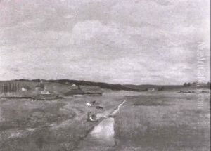 Kinder Am Bach by Johann Gustav Vollenweider