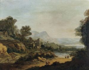 Weite Ideallandschaft Mit Flus Und Ruine by Johann Christian Vollerdt or Vollaert