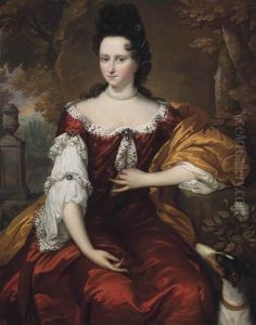 Portrait Of A Lady, Three-quarter-length, With Her Hound