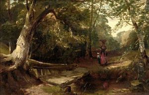 Woman And Child In A Woodland