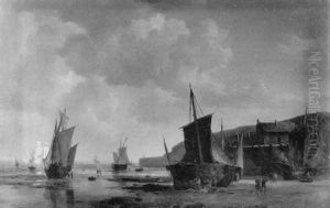 Schiffe Im Hafen Bei Ebbe