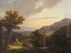 Italienische Landschaft Mit Staffage by Johann Georg Volmar