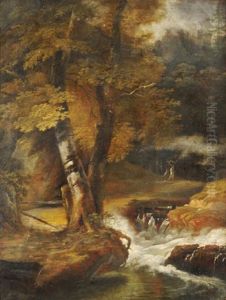 Gefechtsszene Im Wald by Johann Georg Volmar