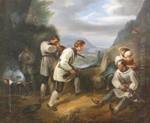 Alpler Im Kampf Mit Franzosen by Johann Georg Volmar