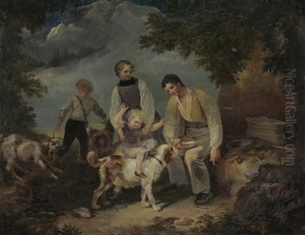 Bauernfamilie Bei Der Pause - view 1