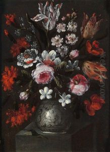 Blumenstillleben (+ Another; Pair) by Francesco Volo