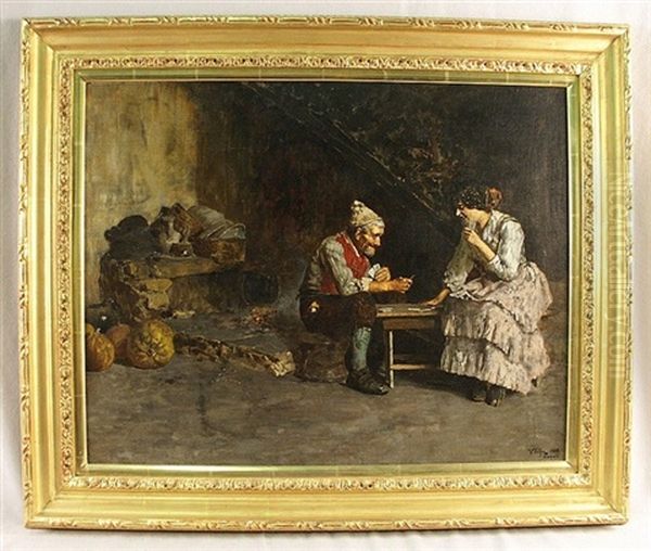 Couple Playing Cards - view 1