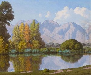 Nature Mirrors Drakenstein Mountains (paarl) by Jan Ernst Abraham Volschenk