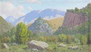 Two Landscapes: 1. 'kloof En Berg (vette River Valley), Riversdale'; 2. 'in The Gorge Of Garcia's Pass, Riversdale' by Jan Ernst Abraham Volschenk